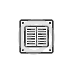 Air exhauster line icon