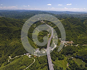 From the air, the  expressway in Guizhou