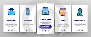 Air Filter And Airflow Onboarding Icons Set Vector