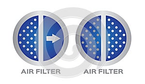 Air filter with bacteria and dust  icon