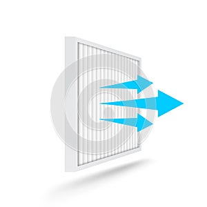 Air filter icon. Air purifier. Solid Particle and Bacterial Filter.