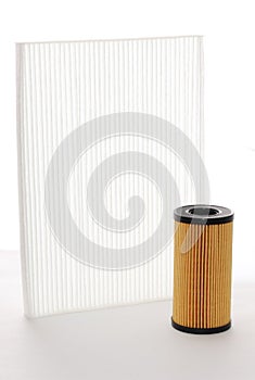 Air filter and oil filter cartridge photo