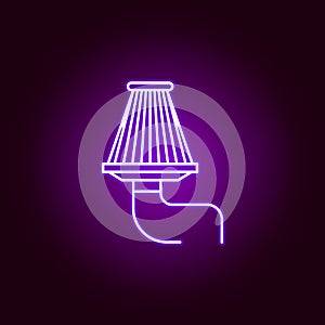 air filter outline icon in neon style. Elements of car repair illustration in neon style icon. Signs and symbols can be used for