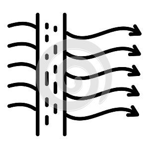 Air flow fabric icon, outline style