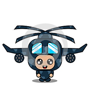 Air force helicopter mascot costume