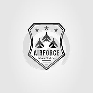 air force or jet plane logo vector illustration design