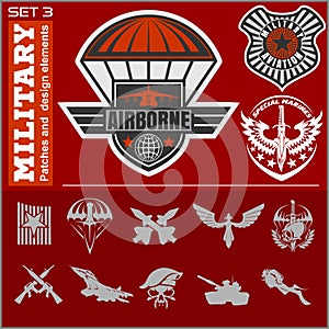 Air Force military emblem set vector design template