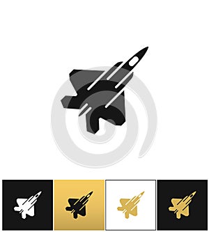 Air force navy airforce vector military plane or fighter jet icon