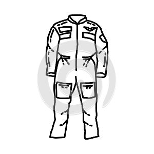 Air Force Pilot uniform Icon. Doodle Hand Drawn or Outline Icon Style