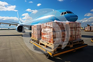 Air freight forwarding industry. Beautiful illustration picture. Generative AI