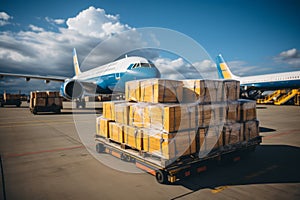 Air freight forwarding industry. Beautiful illustration picture. Generative AI