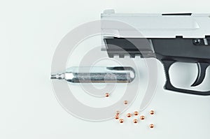 Air Gun, Co2 Cartridge and Pellets