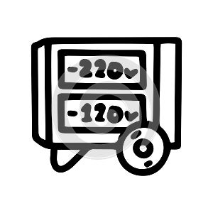 air heater with different voltage line vector doodle simple icon