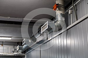 Air heating system for industrial premises, new technologies. ventilation holes in pipes