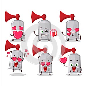 Air horn cartoon character with love cute emoticon