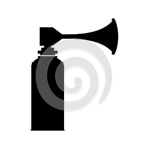 Air horn icon for rescue sos or sports signals isolated on white background. Signal horn symbol, sound signal klaxon