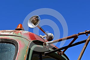 Air horn on an old semi tractor cab photo