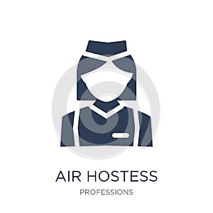 Air hostess icon. Trendy flat vector Air hostess icon on white b