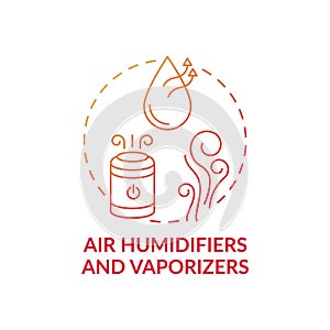 Air humidifiers and vaporizers concept icon