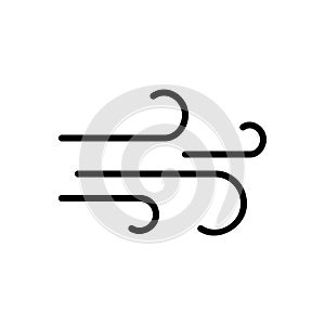 Black solid icon for Air, wind and atmosphere