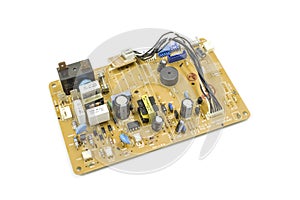 Air inverter motherboard on white backgroundisolated, Home appliances repair service