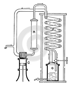 Air Liquefaction Machine vintage illustration