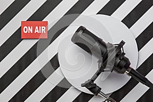 Air live radio streaming banner mic. High quality and resolution beautiful photo concept