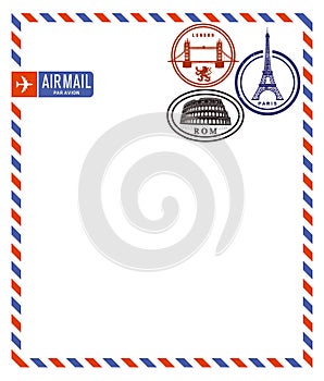 Air mail envelope photo