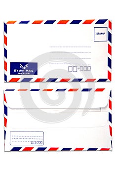 Air mail envelope isolated white background