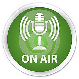 On air (mic icon) premium soft green round button