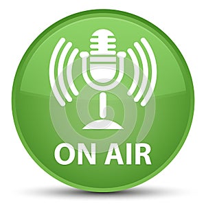 On air (mic icon) special soft green round button