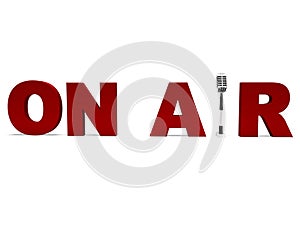 On Air Microphone Shows Broadcast Studio Or Live Radio