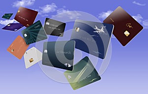 Air miles rewards credit cards are seen floating photo