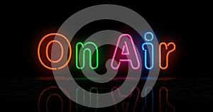 On Air neon light 3d illustration