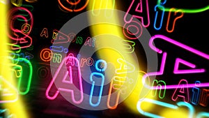 On Air neon light 3d illustration