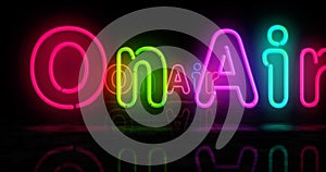 On Air neon light 3d illustration