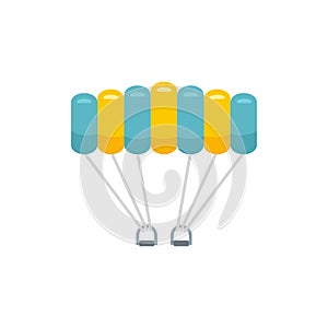 Air parachuting icon flat isolated vector