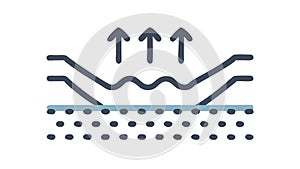 Air permeability or breathability icon textile fabric graphic , vector design Generative AI photo