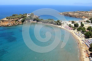 Air photograph, Agioi Apostoli Beach, Chania, Crete, Greece photo