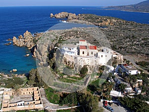 Air photograph, Chrisoskalitissa, Chania, Crete, Greece