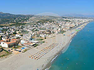 Air photograph, Rethymno Beach, Crete, Greece