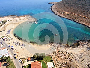 Air photograph, Stavros Beach, Chania, Crete, Greece