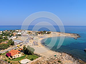 Air photograph, Stavros Beach, Chania, Crete, Greece