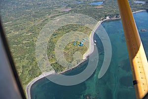 Air picture of the Katmai Wilderness Lodge