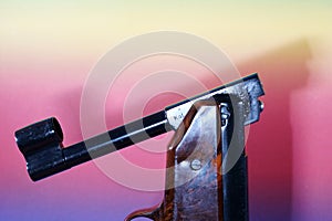 Air pistol with ammunition for sports shooters in caliber 4.5 mm Photographed in the studio