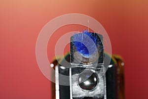 Air pistol with ammunition for sports shooters in caliber 4.5 mm Photographed in the studio