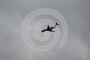 Air plane in a cloudy day photo