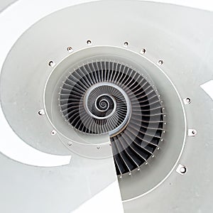 Air plane engine spiral abstract background. Engine fractal background. Industrial infinity spiral surreal abstract image