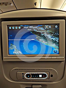 Air plane passangers GPS screen photo