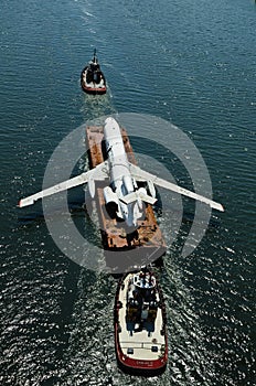 Air-plane is tolled on a platform